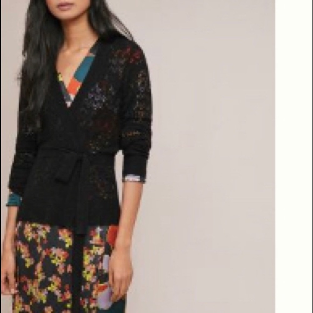 Black sweater wrap cardigan